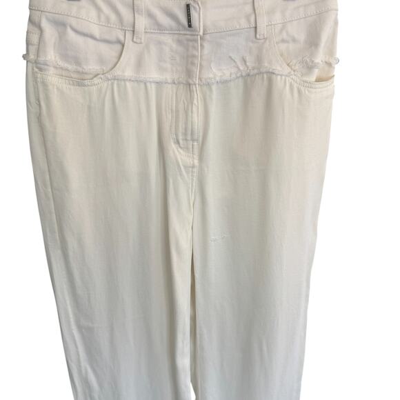 Givenchy Double Fabric Patchwork High-Waisted Trousers Ivory White Size 29 - Picture 6 of 16